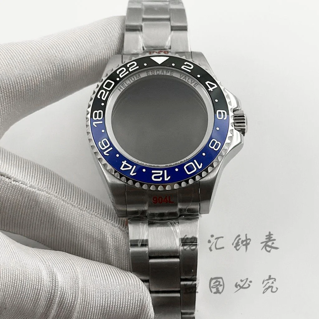 44mm 904L Steel Diving Watch Case Helium Escape Valve Inner Ring For NH34 NH35 NH36 NH38 NH70 Movement Fit 28.5mm Dial Mod Parts