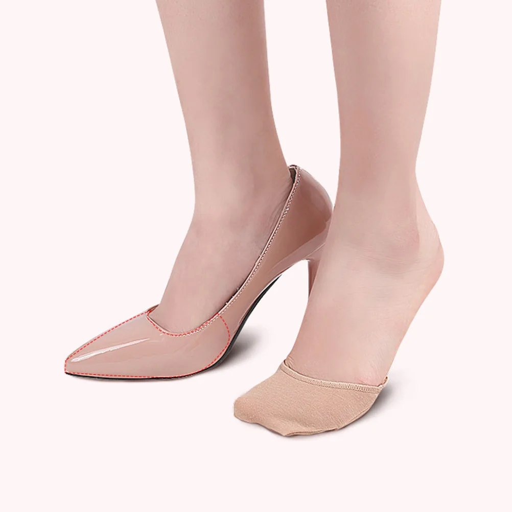 

2 Pairs Anti-slip Silicone Socks Forefoot Half Palm Cushion Pads Sponge Women Breathable Moisture Absorption Elastic Durable