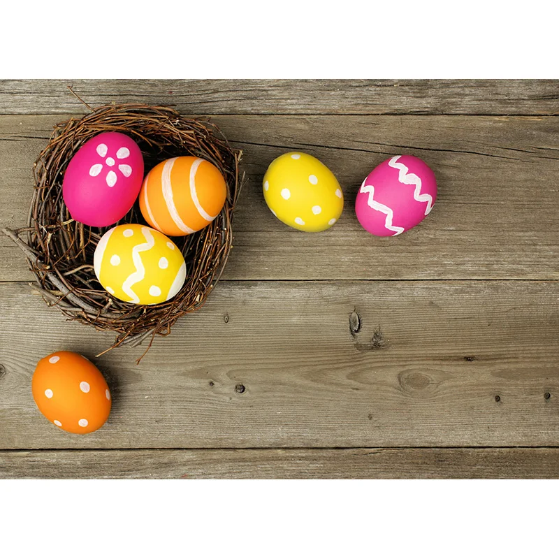 Puntelli dello Studio del fondo della foto del bordo di legno delle uova dei fiori del coniglio del contesto di fotografia di pasqua della primavera 210322CAW-02