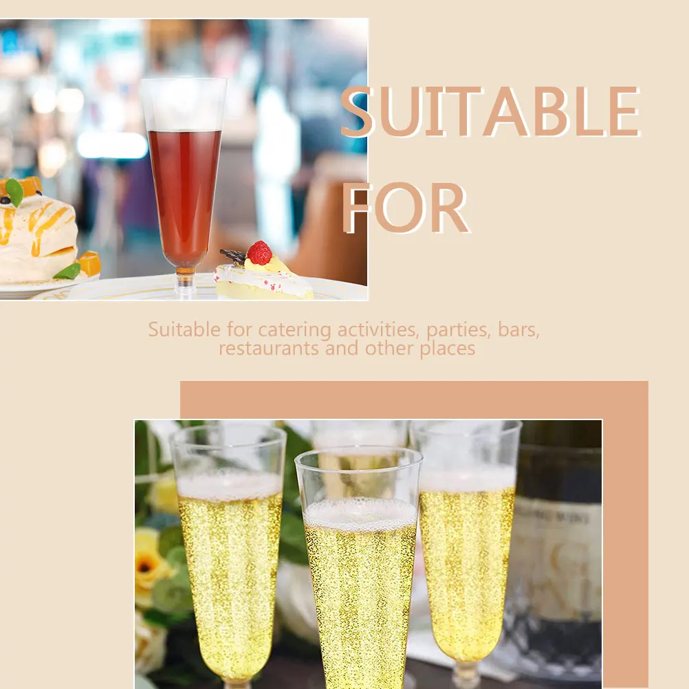 24 Uds. Copas de vino de plástico, copas con patas de plástico desechables para fiesta, boda, banquete, Bar, cóctel