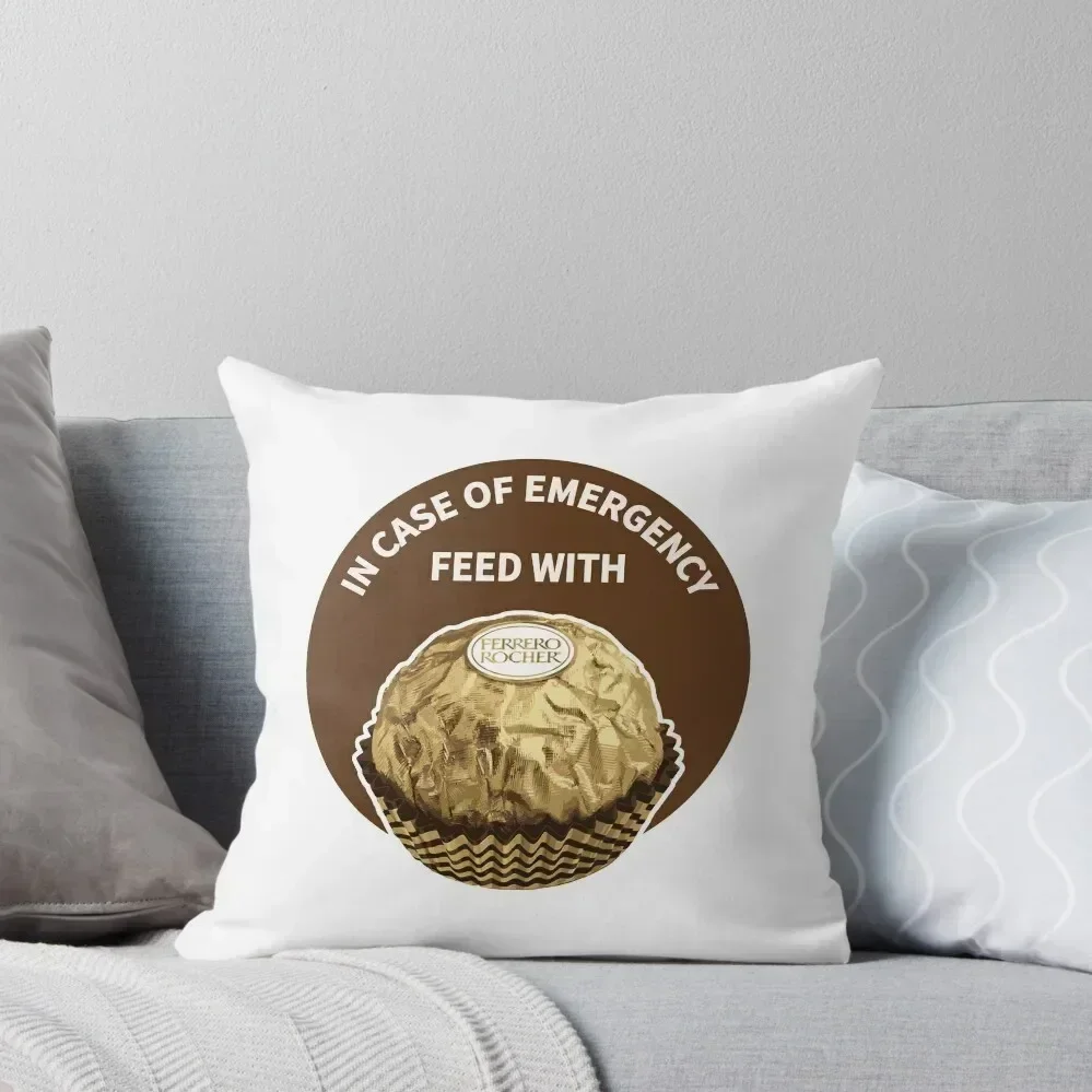 In Case Of Emergency Feed With Ferrero Rocher Throw Pillow Sofa Covers For Living Room luxury decor pillow