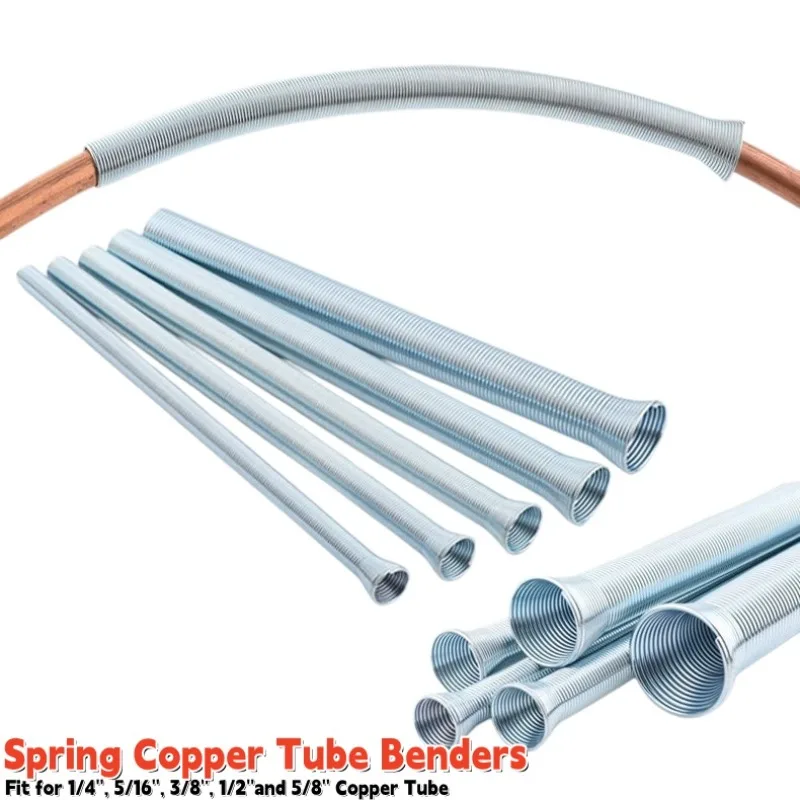 5pcs/set Air Conditioning Pipes Bender,Aluminum Pipe Bending Tool,External Spring Copper Tube Bender for O.D. 1/4