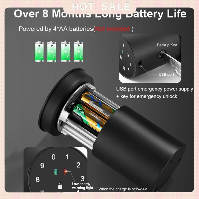 

24-часовая доставка Tuya Bluetooth Smart Lock отпечаток пальца, пароль доступа для дома для спальни, квартиры, безопасности, проживания в семье