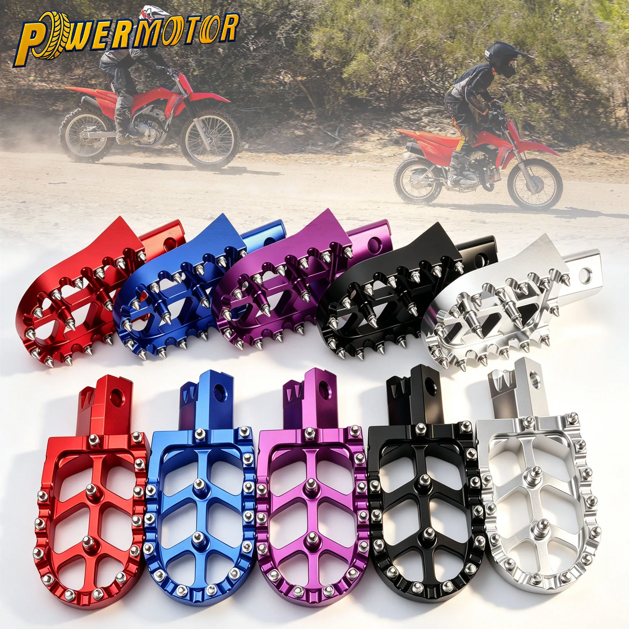 

CNC Aluminum Foot Pegs For HONDA CRF50 CRF70 CRF110 CRF125 CRF XR 50 70 110 125 Motorcycle Dirt Bike Anti-Slip Stud Footrest