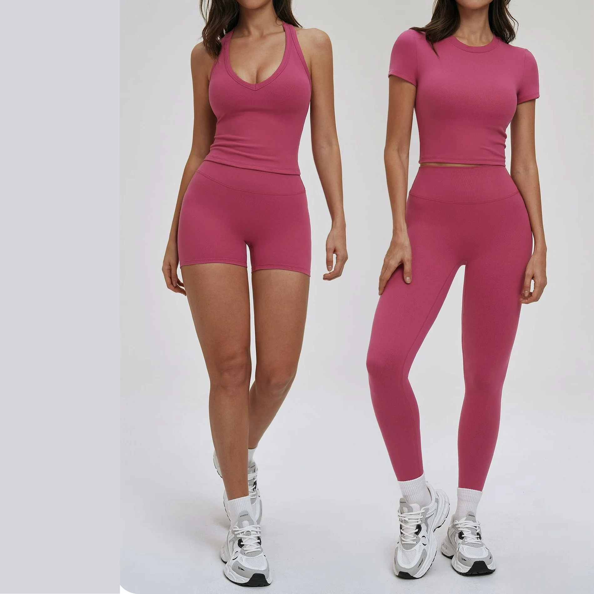 

Спортивный комплект для йоги Ningyu, 2 предмета, облегающий, с красивой спинкой, для женщин, универсальный, сексуальный, для занятий в спортзале, для бега на открытом воздухе