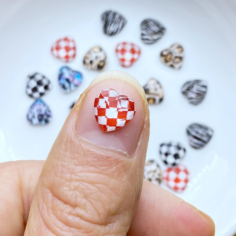 100 szt. Nowy błyszczący lampart serce cyrkonie do paznokci klejnoty brokat do paznokci biżuteria artystyczna Manicure do ozdabiania paznokci akcesoria