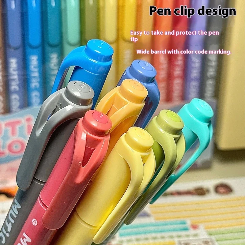 6/12/24 Colors Double Headed Highlighters 1/4mm Tip For Students' Notebooks Key Marks Of The Meeting Study Notes School Supplies