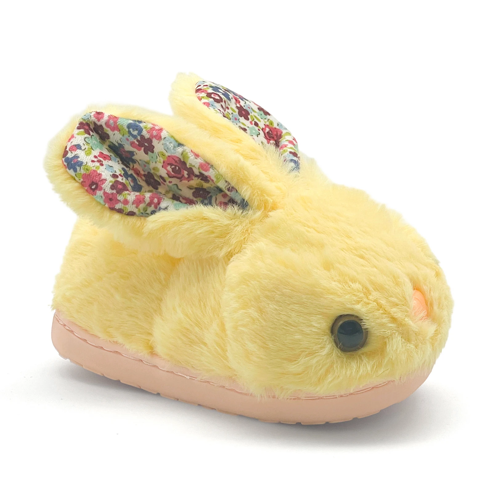 Toddler Little Kids Cute Bunny Short‑Plush Closed‑Back Slippers Warm Indoor House Shoes