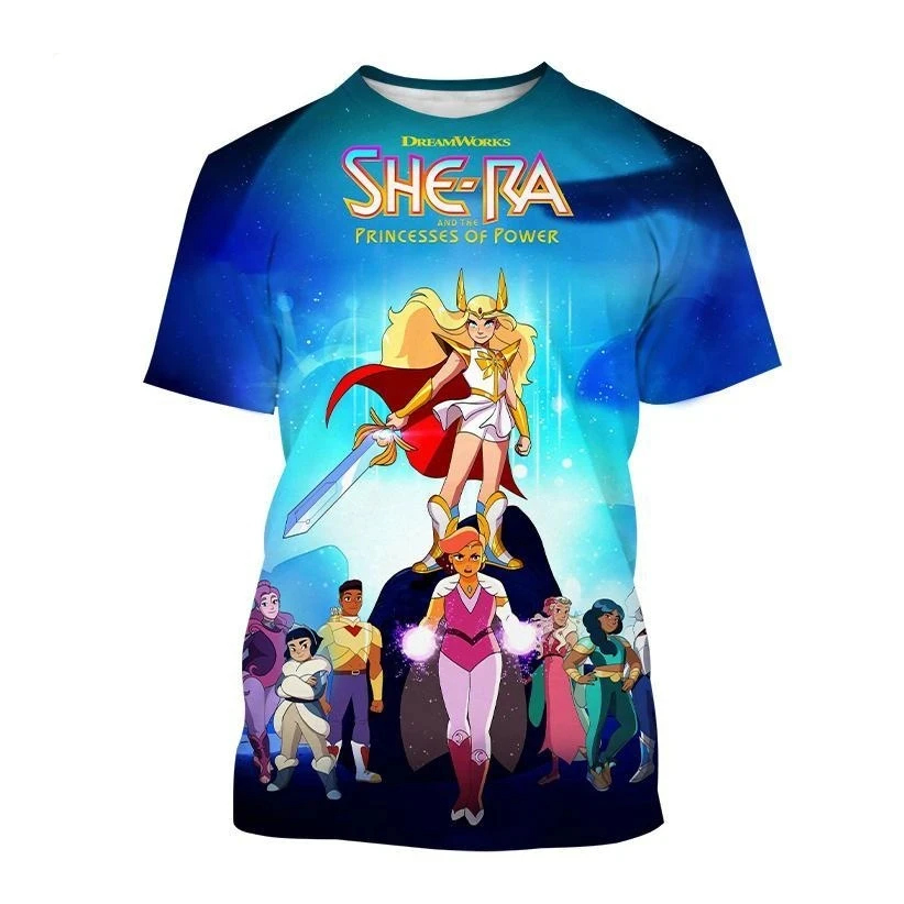 Hot Sale Japanese Anime She-Ra and Princess of Power 3D Printed Men/Women Children Cartoon T shirts Fashion Unisex Kids T-shirt