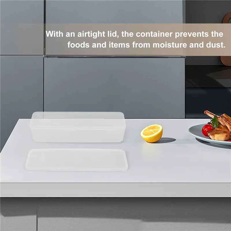 A34R Household Noodle Translucent Storage Box Airtight Spaghetti Box Kitchen Food Fruit Container