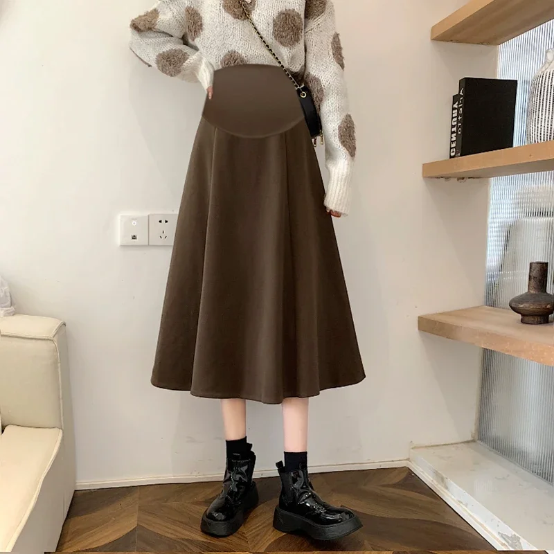 2024 New Fashion Korean Version of The Stretch Maternity Skirt Stomach Lift Skirt Pregnancy Skirt Half Body Pregnant Dress