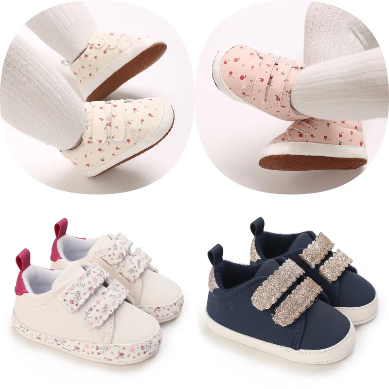 

Newborn Baby Girl Casual Baptism Shoes Soft Soled Sports Prewalker Walking Spring 0-1 Year Old Baby Spring Shoes