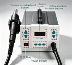 861Dw 1000W 220V Touch‑Screen LCD Hot Air Rework Station for Mobile Phone CPU PCB Soldering Repair