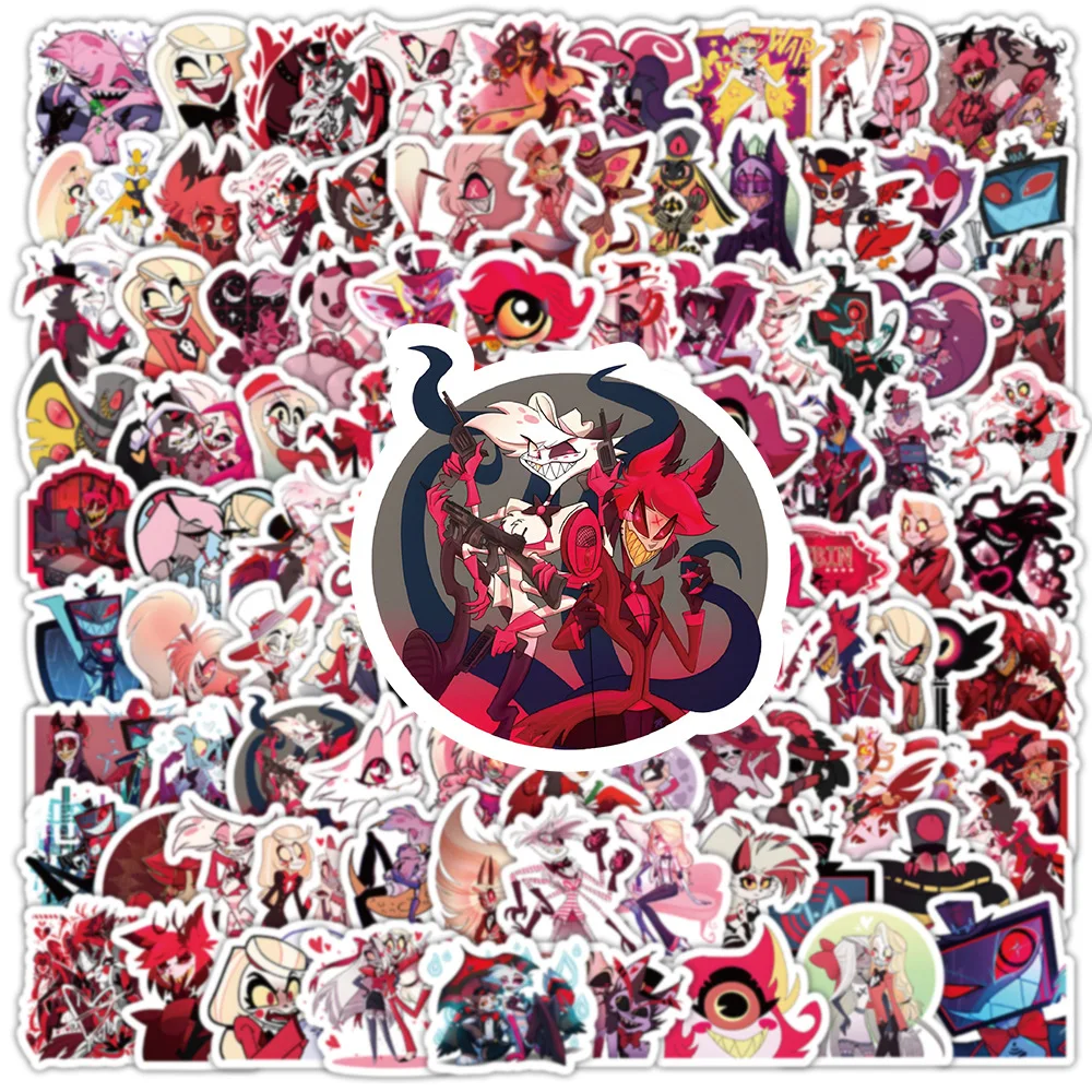 10/50/100PCS Cartoon Animation Hazbin-Hotel Stickers Phone Case Helmet Guitar Refrigerator Laptop Hell Inn Sticker Wholesale