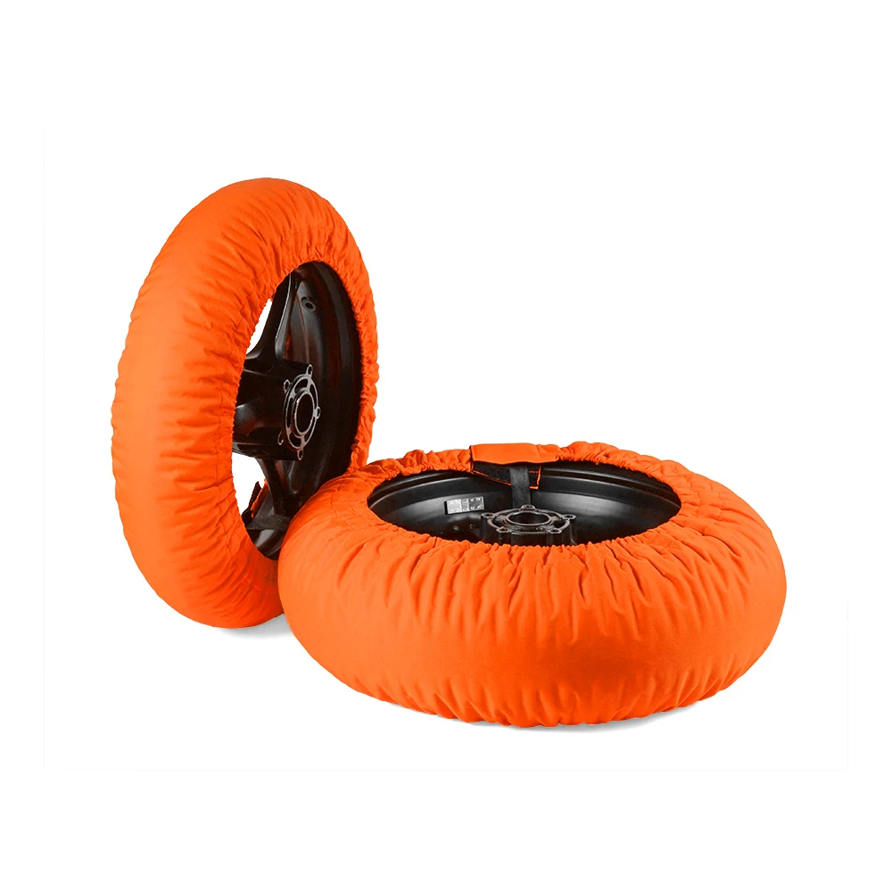 Hot Sale Motorcycle Racing Tyre Warmer Front 110 Rear 120  Dual Switch 80 or 100 Degree  Neon Orange