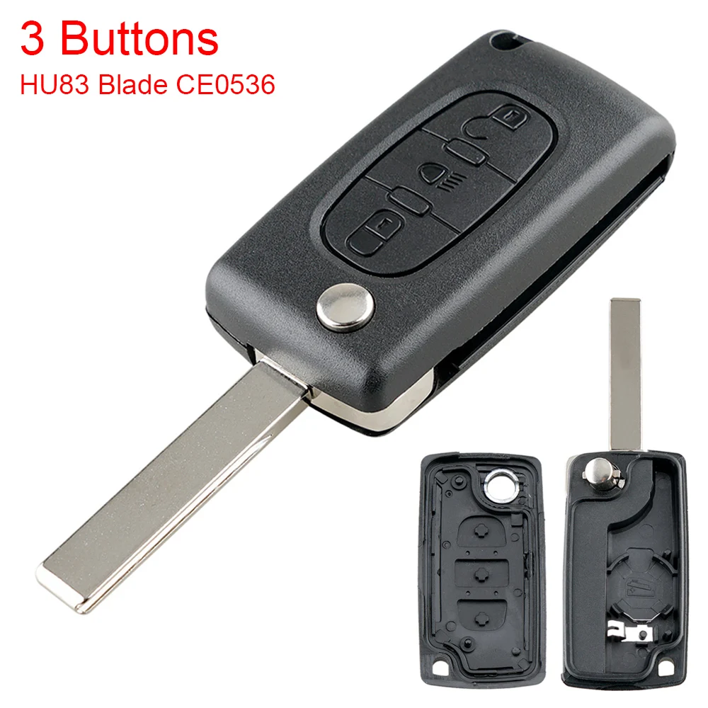 

2 / 3 Buttons Remote Key Case Fit for Peugeot 207 307 308 407 607 807 Citroen C2 C3 C4 C5 C6 Flip Folding Car Key Shell