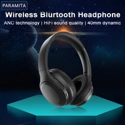 PARAMITA ANC Noise Canceling Headphones A1 Wireless Bluetooth Headphones BT5.3 400mAh Over-Ear Foldable for Sports Work Games
