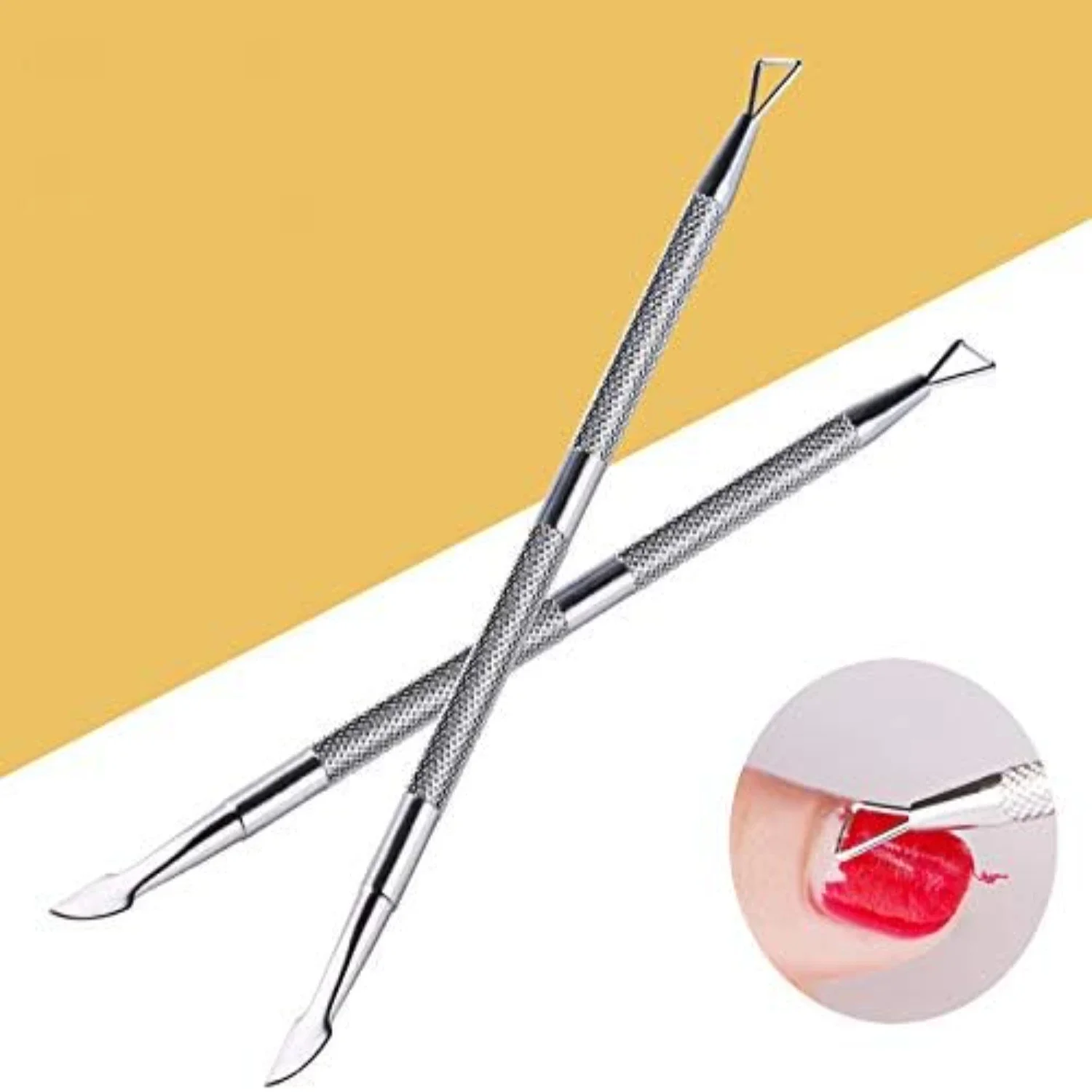 مجموعة العناية بالأظافر النهائية - مجموعة مزيل طلاء جل احترافي عالي الجودة مع بشرة دقيقة على شكل مثلث من الفولاذ المقاوم للصدأ