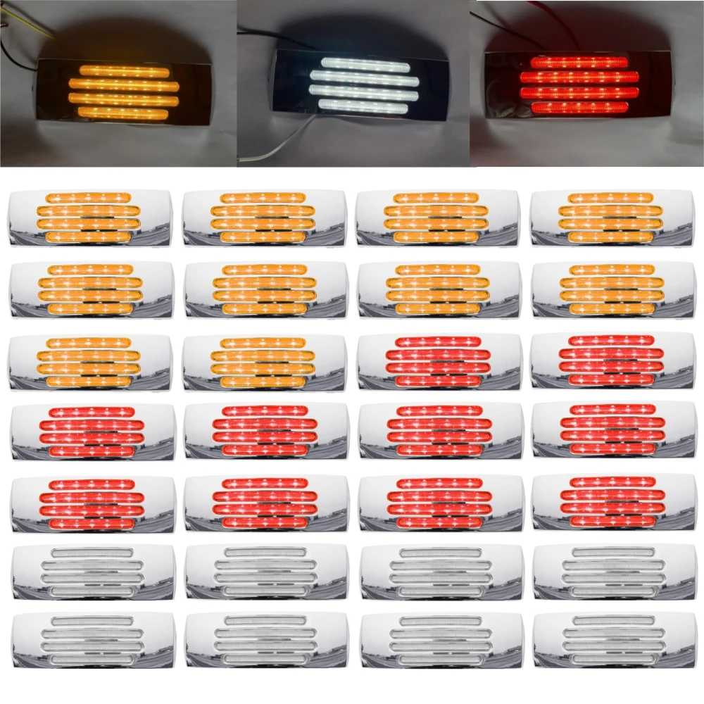 30PCS Side Marker Lights 22LED Indicator Light Caravan Trailer 12v Truck Tail Rear Lights Camper Lorry Bus LED Clearance Lamp