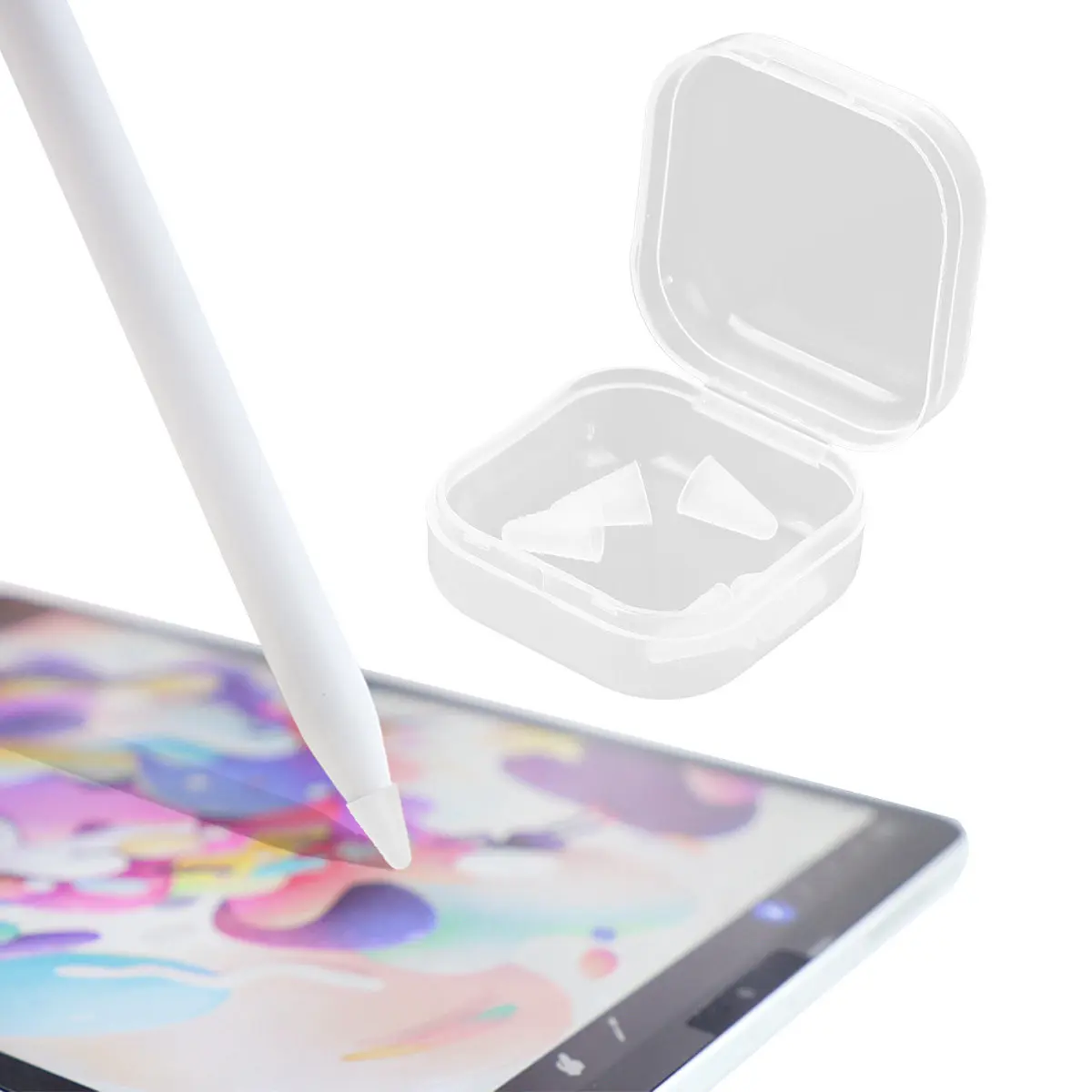 8Pcs Anti-Slip Stylus Pen Nib Cover Silicone Protective Sleeve Compatible Pencil 1 2 Quiet Writing Scratch Resistant Case