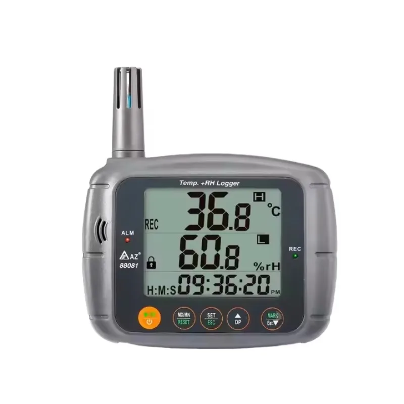 Wall‑Mount Digital Temperature Humidity Data Logger Plastic LCD Display Indoor Environment Monitoring Measuring Instrument