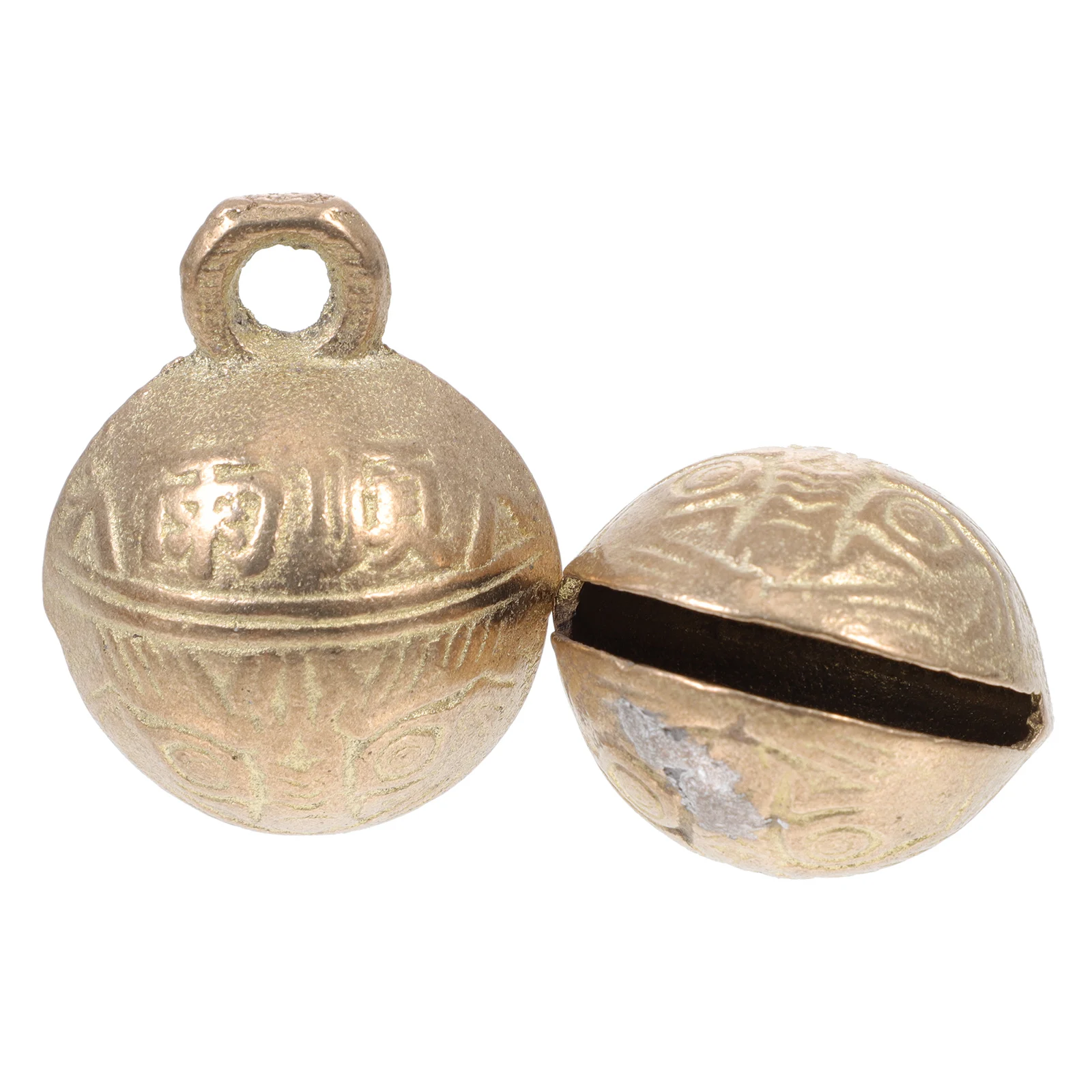 

2 Pcs Copper Pet Bells Tiger Head Shape Portable Dog Bells Clear Sound Decorative Craft Gift Small Size Long Lasting