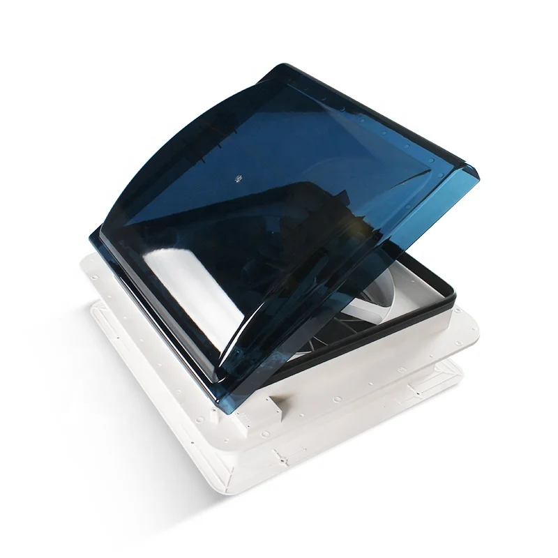 OEM 14 بوصة 340 مم 12 فولت تحكم يدوي، 6 سرعات قابلة للتعديل للتبريد المنزلي RV سقف مروحة فتحة سقف