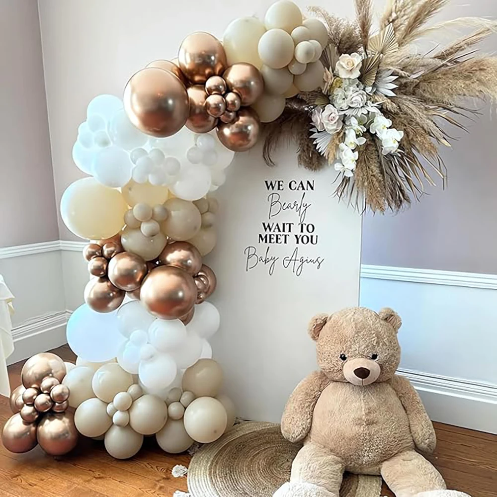 Champagne Gold Balloons Garland White Sand Nude Ballon Arch Kit Wedding Bride Shower Birthday Party Graduation Decoration Globos
