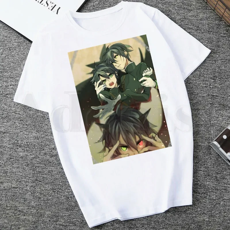 Hiiragi Shinoa Graphic Anime Seraph of The End Short Sleeve Female Tops Tees Harajuku  VintageT Shirts Women\'s T-shirt