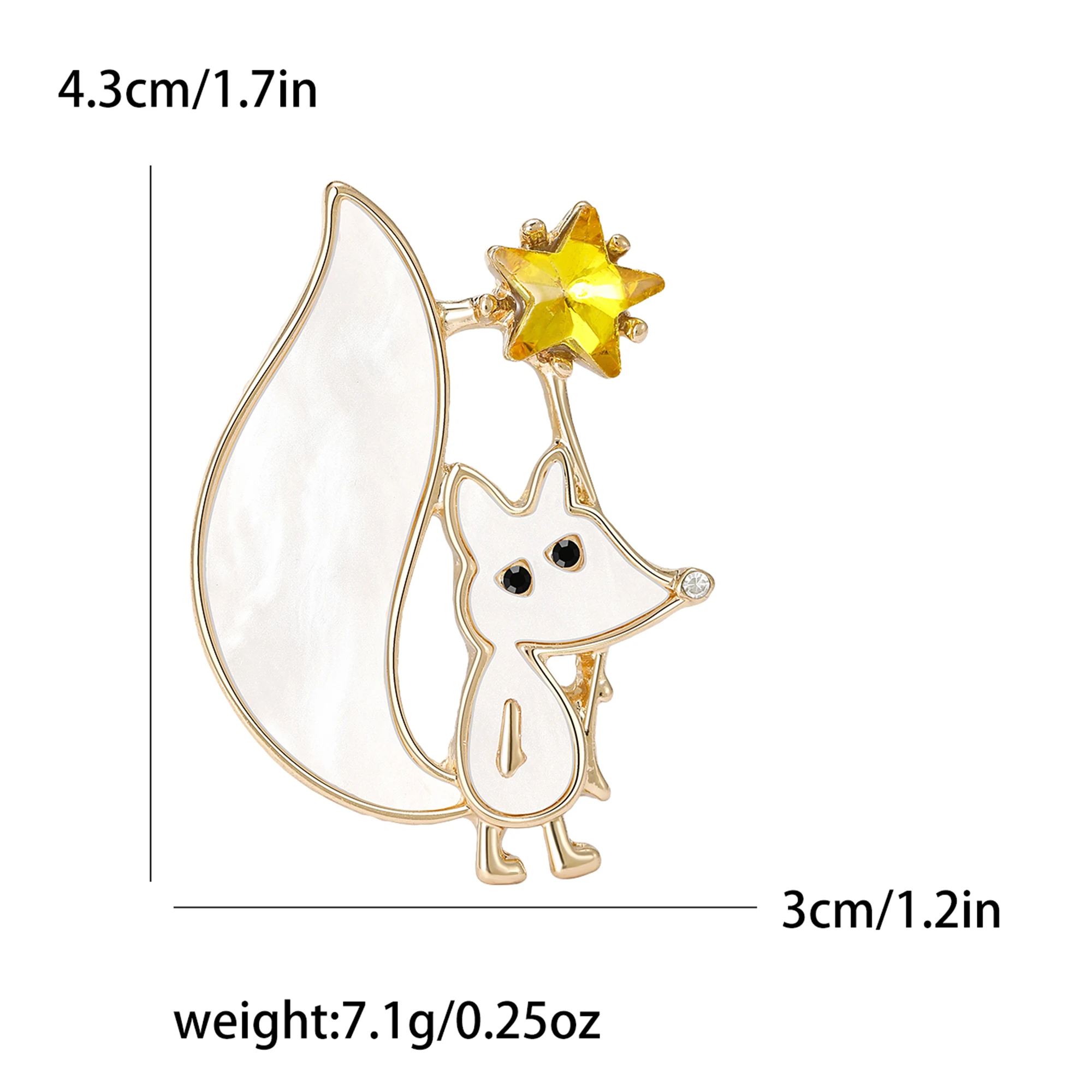 Beaut&Berry Classic Board Fox Brooches for Women Rhinestone Animal Pins Casual Party Accessories New Gifts Friends Decoration
