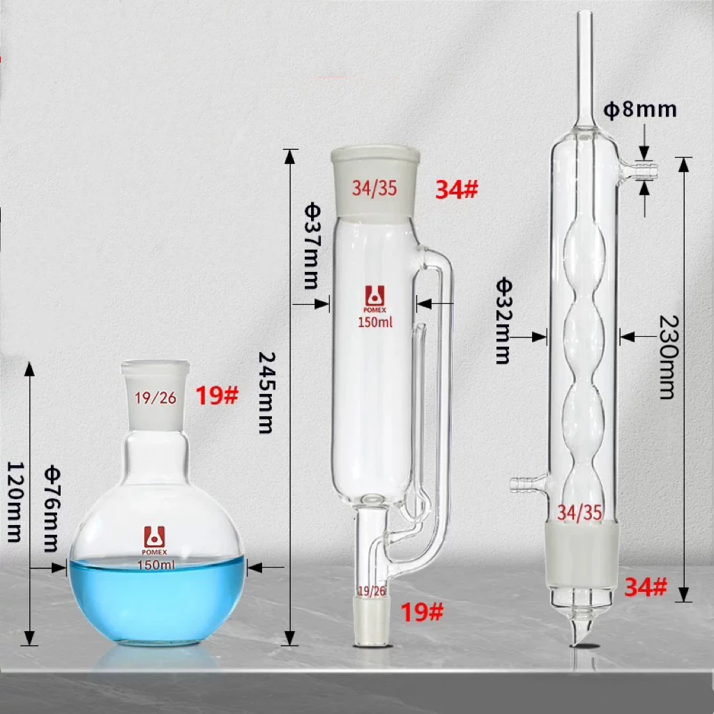 150ml Soxhlet Extractor Complete Set Of Spherical Fat Extractor Experimental Extractor