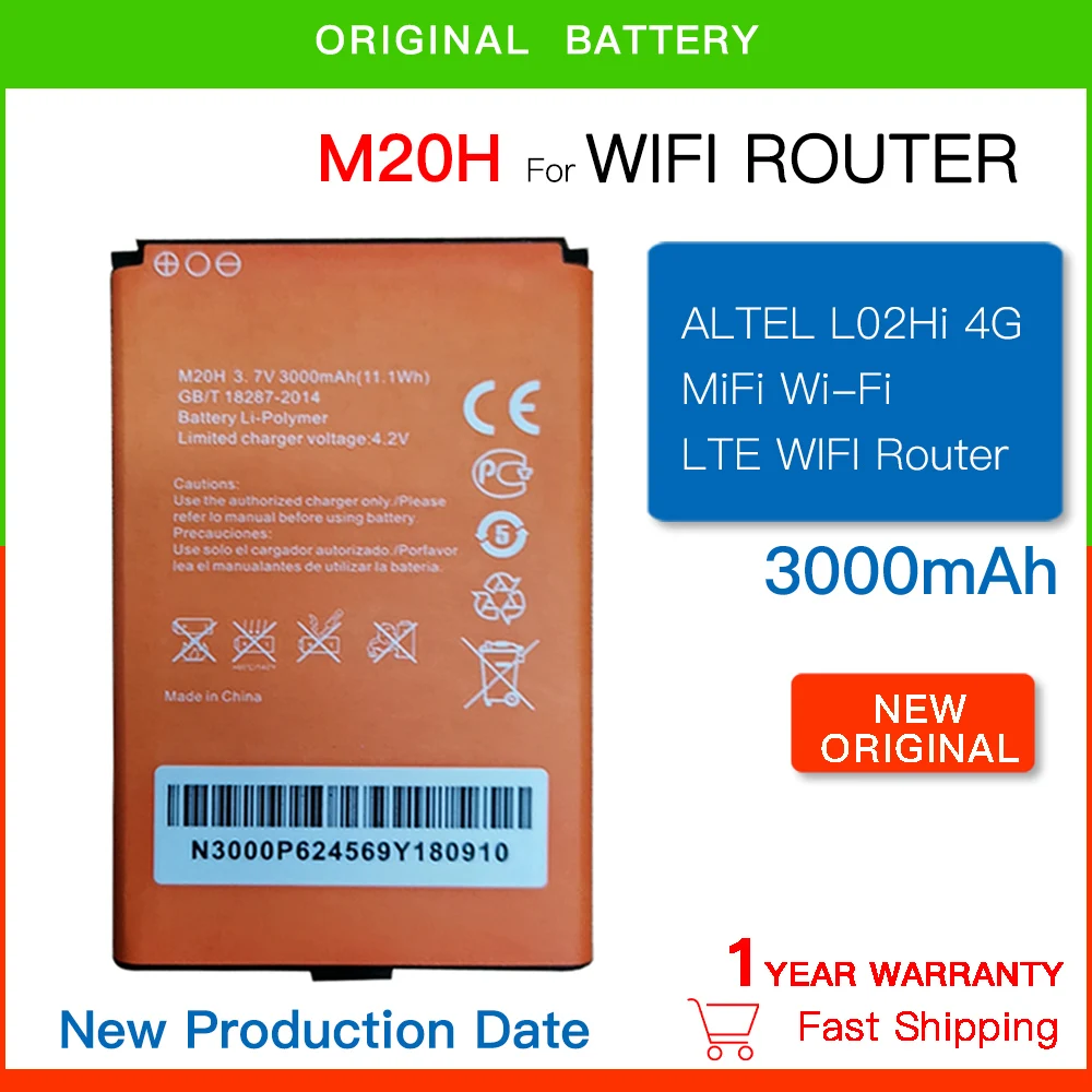 

M20H Replacement Battery For Benton M100 M100A M100B M100C M27HG 4G LTE WIFI Router Hotspot Modem 3.7V 3000mAh Battery