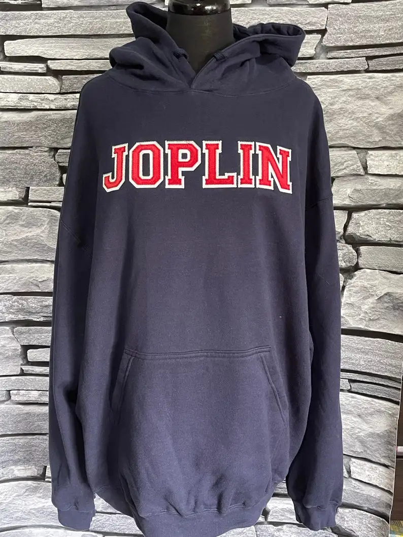 Custom Embroidery Applique Letter Sweatshirts Team School Spirit Text Slogan Shirt Vintage