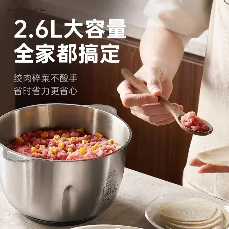 مفرمة اللحم الكهربائية متعددة الوظائف المنزلية سعة كبيرة خلاط صغير منتج أغذية الفولاذ المقاوم للصدأ للمطبخ #4