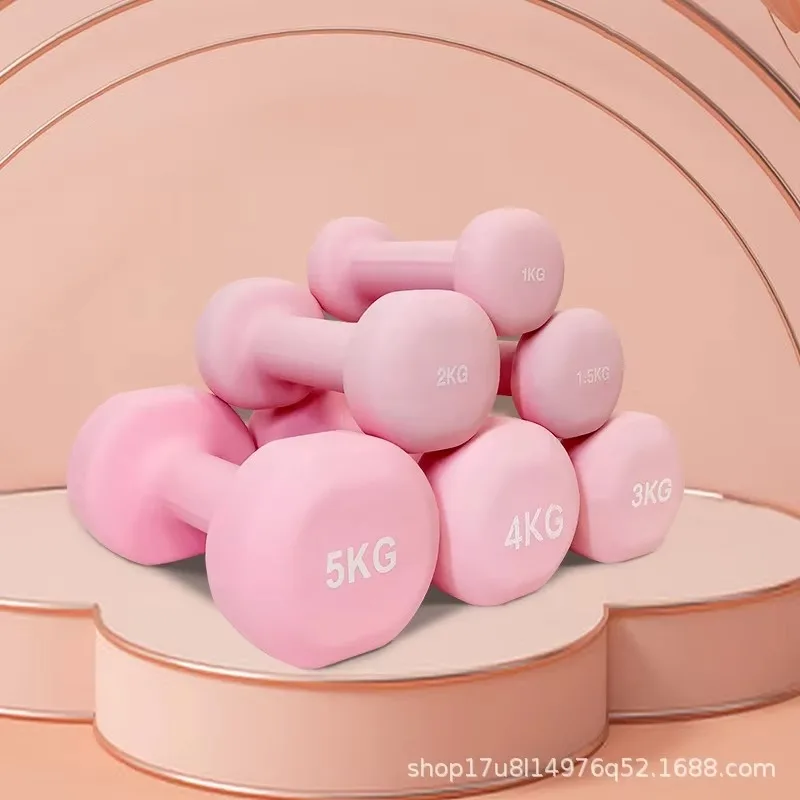 Massive Hanteln mit flachem Kopf aus Gusseisen – mattierte beschichtete Oberfläche, bequemer Griff für Heimübungen, Yoga- und Fitnesstraining