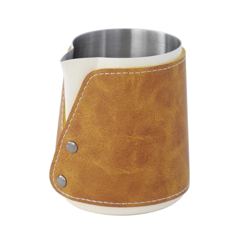 

400ml Stainless Steel Coffee Pull Flower Cup Leather Jacket Milk Foam Cup Coffee Embossed Pull Flower Cup Coffee Appliance