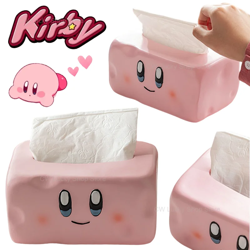 

Kirby Cute Anime Tissue Box Home Living Room Decoration Bedroom Kitchen Desktop Supplies Storage Box Napkin Holder Organizer