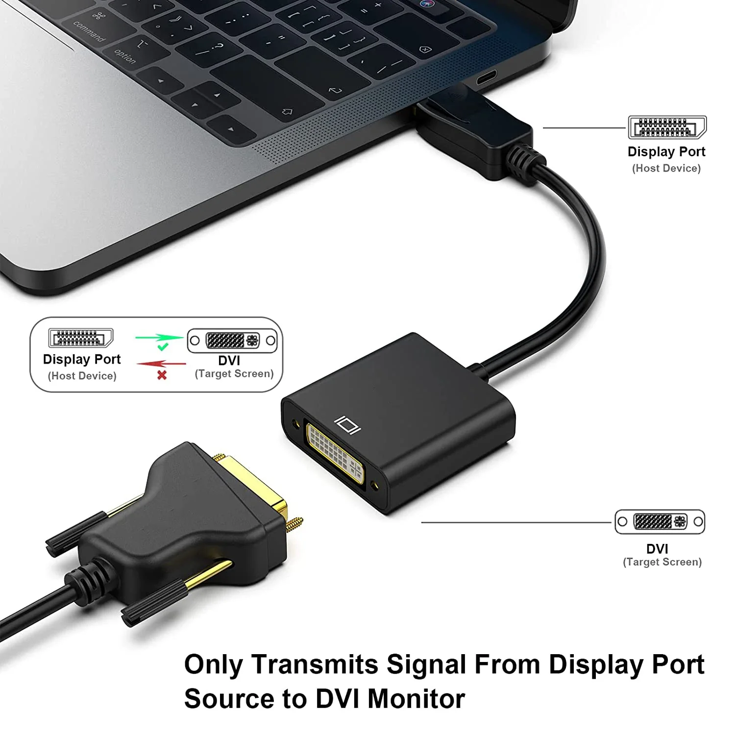 DisplayPort1.2 do DVI-D jednego łącza 1080P Adapter konwerter kabla żeńskiego wtyczka męska do DVI DP do stacjonarnego projektora ekran do laptopa