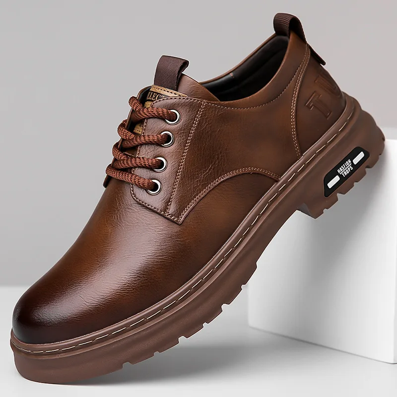 New Spring Leather Shoes Men Business Casual Formal Leather Shoes Men's British-style Leather Shoes Soft-soled Sneakers for Man