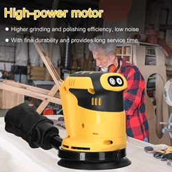 125mm Brush Motor Cordless Orbital Sander Wood Grinder Electric Car Polisher Wood Metal Polishing Grinding Sanding Machine