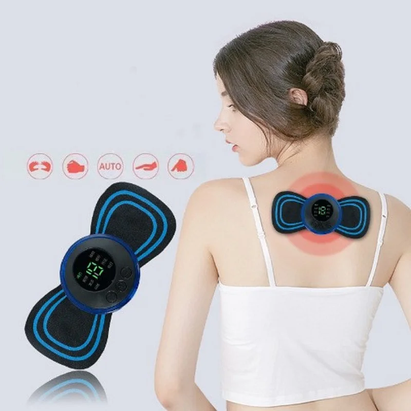 

Portable USB Rechargeable Electric Neck Massager EMS Cervical Vertebra Massage Patch For Muscle Pain Relief And Shoulder Relax