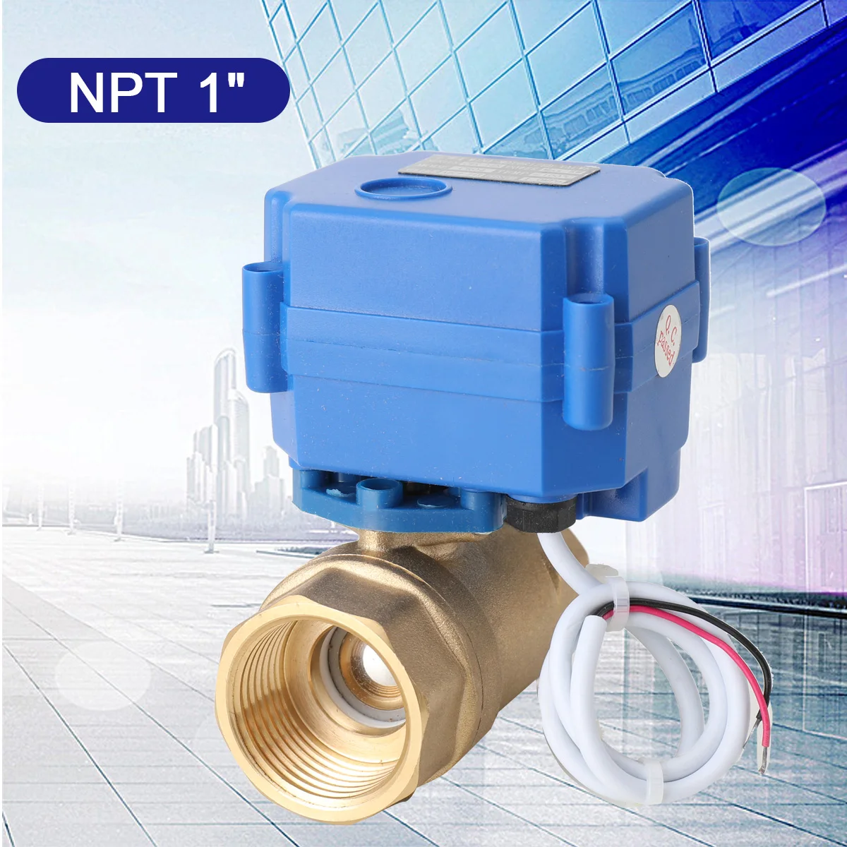 النحاس صمام الكرة الآلية ، العمل الجهد ، 1 "معاهدة عدم الانتشار ، DN25 ، CR04 ، 9-24 ، VAC ، VDC زائد أقصى عزم الدوران ، 2 N · م + 2 سلك ، عودة السيارات