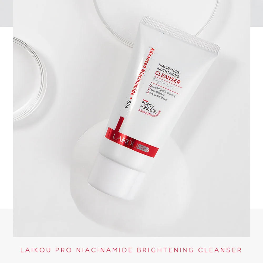 LAIKOU PRO Niacinamide Face Wash 50g, Deep Cleaning Foam Cleanser for Face, Hydrating Moisturizing Brightening Pore Minimizing