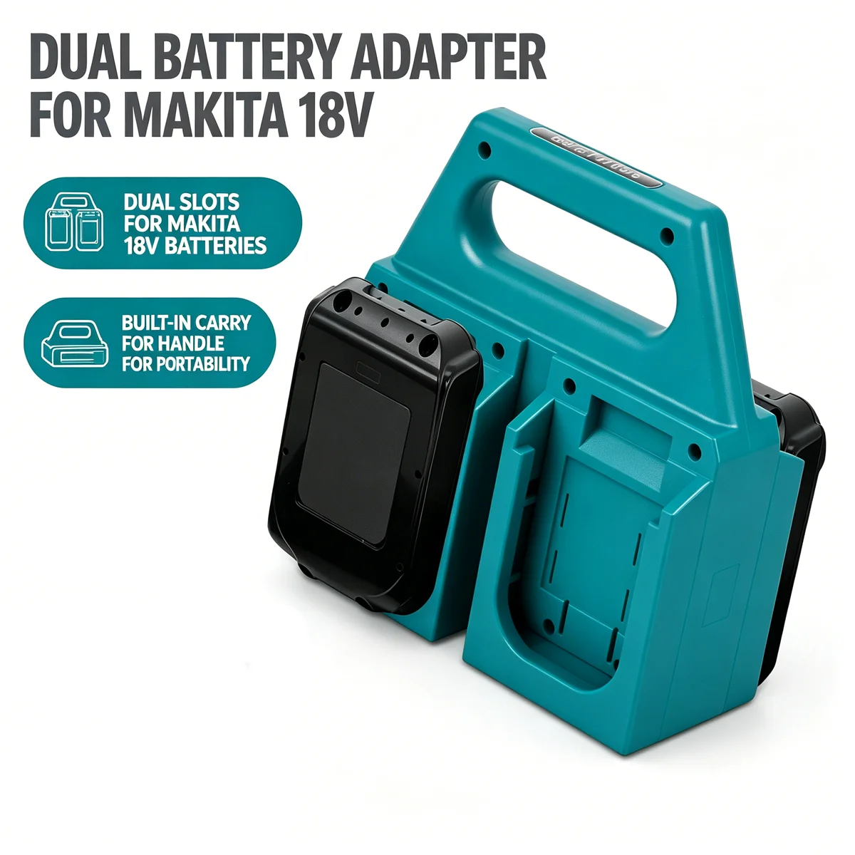 Teal Battery Organizer Rack Wall Mount Dock for Makita 14.4V 18V Li-ion Battery Case Storage Slots Hanger Power Tool Accessory