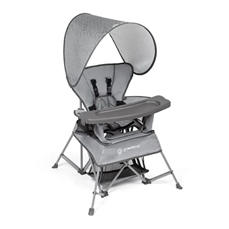 

Baby Delight Go with Me Venture Portable Chair for Indoor and Outdoor Use with Sun Canopy 3 Child Growth Stages Elephant Grey
