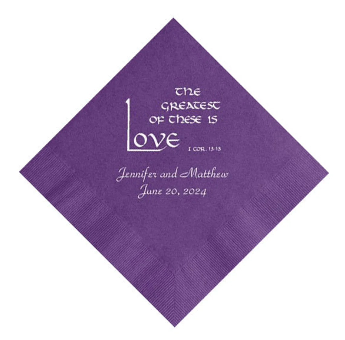 50pcs The Greatest of these is Love Wedding Napkins Personalized Set of 100 Religious Bible Biblical Verse