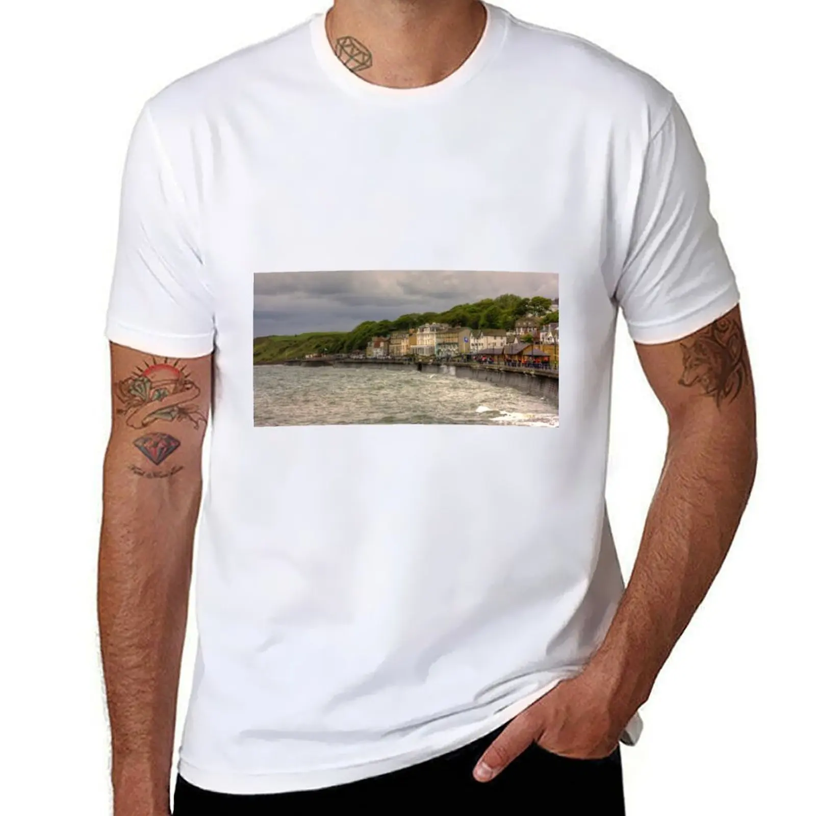 

A Grey Day in Filey T-Shirt Fashion Casual Short Sleeve Top