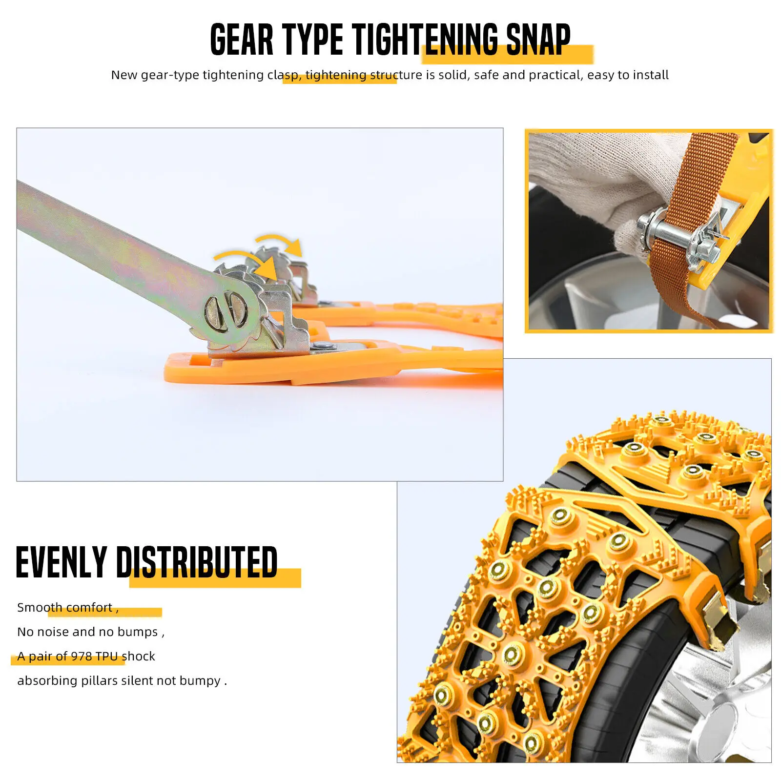 Snow Chain 1PC Urethane Wheel Ties Belts Car Tires Chains Winter Anti-slip Chain Anti Skid Plastic Snow Chains