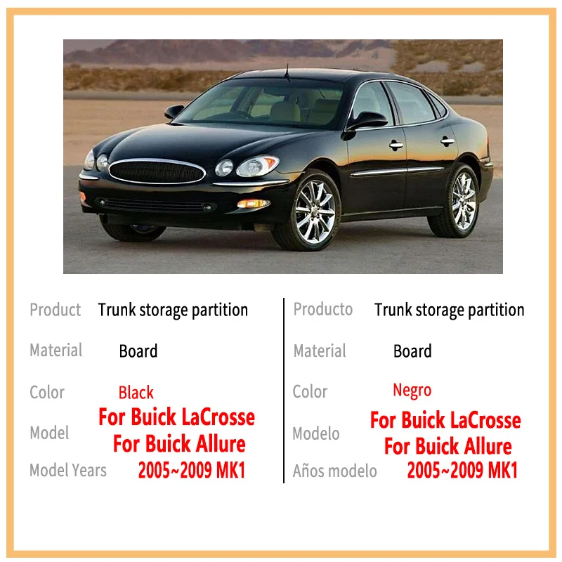 اكسسوارات السيارات ل بويك لاكروس 2005 ~ 2009 2008 2007 MK1 منظم السيارة الجذع الجانب التقسيم الجذع صندوق تخزين داخلي أجزاء