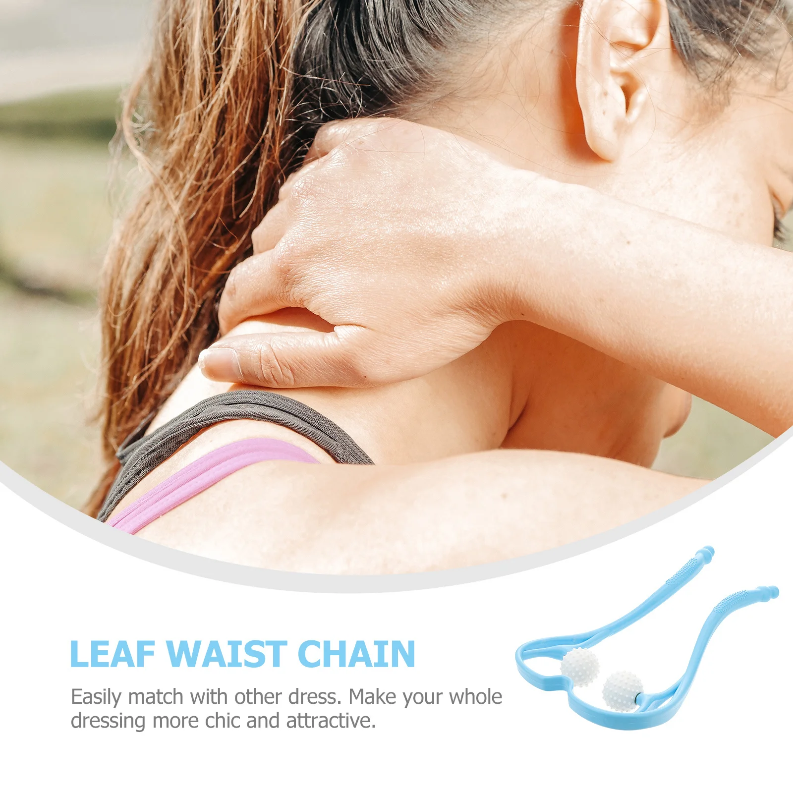 

Массажер для шеи, небесно-голубой портативный ручной инструмент для глубокой терапии мышц для плеч, спины, ног, талии, облегчения боли